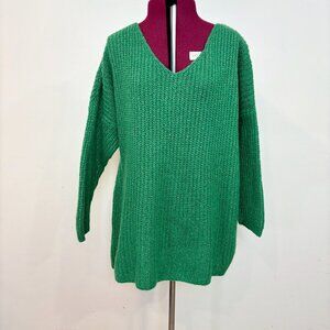 Golden Live Paris Green Oversized Sweter with Lurex Metalic threads sz XL